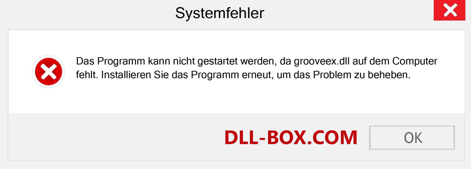 grooveex.dll-Datei fehlt?. Download für Windows 7, 8, 10 - Fix grooveex dll Missing Error unter Windows, Fotos, Bildern